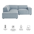 Restore 3-Piece Performance Fabric Upholstered Modular L-Shaped Sectional Sofa