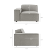 Restore 2-Piece Performance Fabric Upholstered Modular Loveseat in Pewter