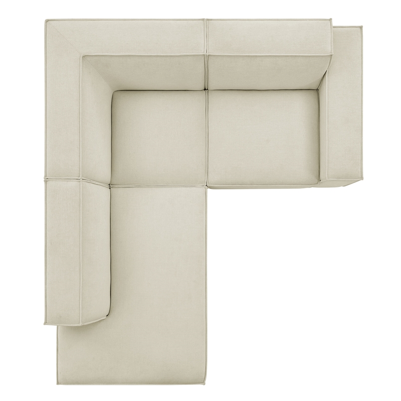 Restore 3-Piece Performance Fabric Upholstered Modular L-Shaped Sectional Sofa