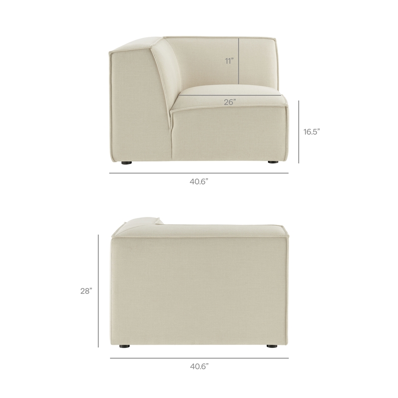 Restore 3-Piece Performance Fabric Upholstered Modular L-Shaped Sectional Sofa