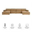 Restore 6-Piece Vegan Leather Modular Sectional Sofa in Toast