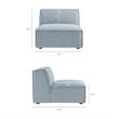 Restore 3-Piece Performance Fabric Upholstered Modular Sofa Set in Sky