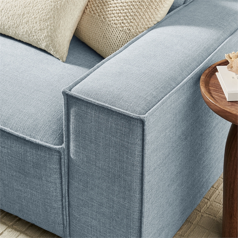 Restore 3-Piece Performance Fabric Upholstered Modular Sofa Set in Sky