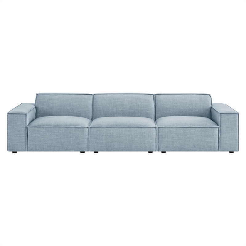 Restore 3-Piece Performance Fabric Upholstered Modular Sofa Set in Sky
