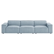 Restore 3-Piece Performance Fabric Upholstered Modular Sofa Set in Sky