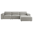 Restore 4-Piece Performance Fabric Upholstered Modular Sofa Set with Ottoman