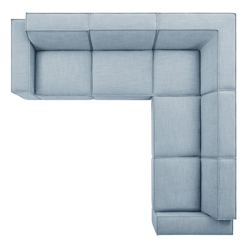 Restore 5-Piece Performance Fabric Upholstered Modular L-Shaped Sofa