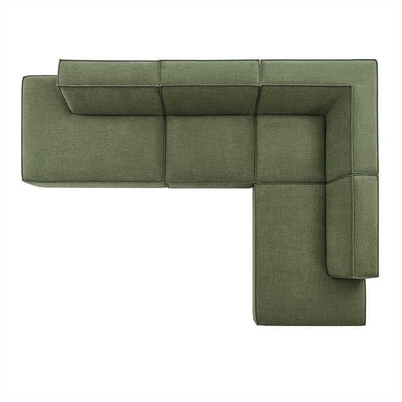 Restore 4-Piece Fabric Upholstered Modular L-Shaped Armless Sectional Sofa