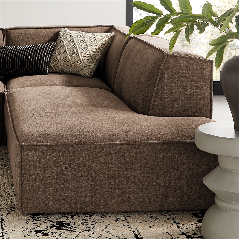 Restore 4-Piece Fabric Upholstered Modular L-Shaped Armless Sectional Sofa