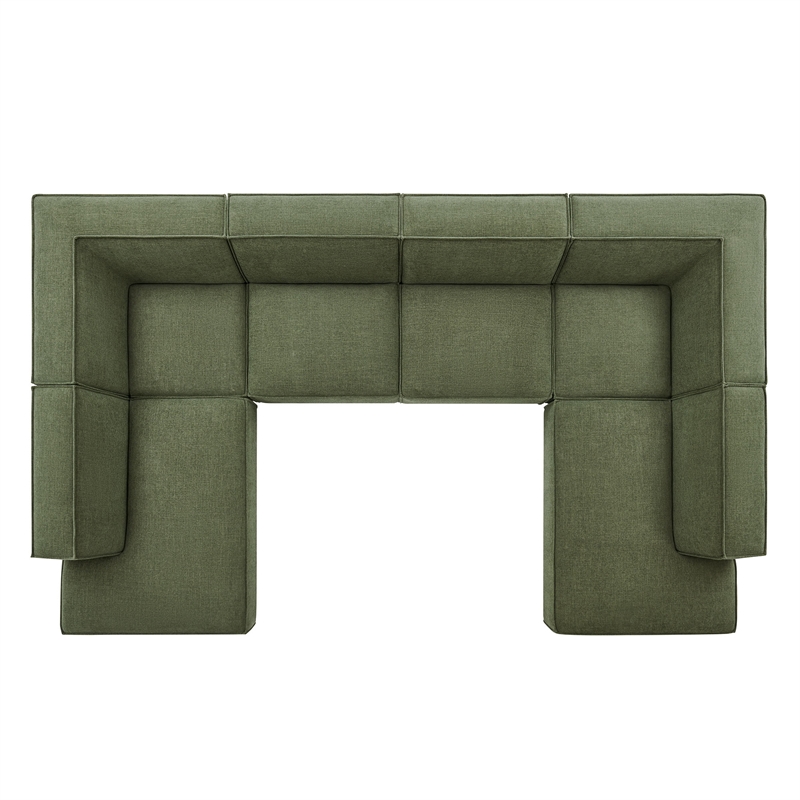 Restore 6-Piece Performance Fabric Upholstered U-Shaped Sectional Sofa