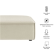 Restore Performance Fabric Upholstered Modular Ottoman in Ecru