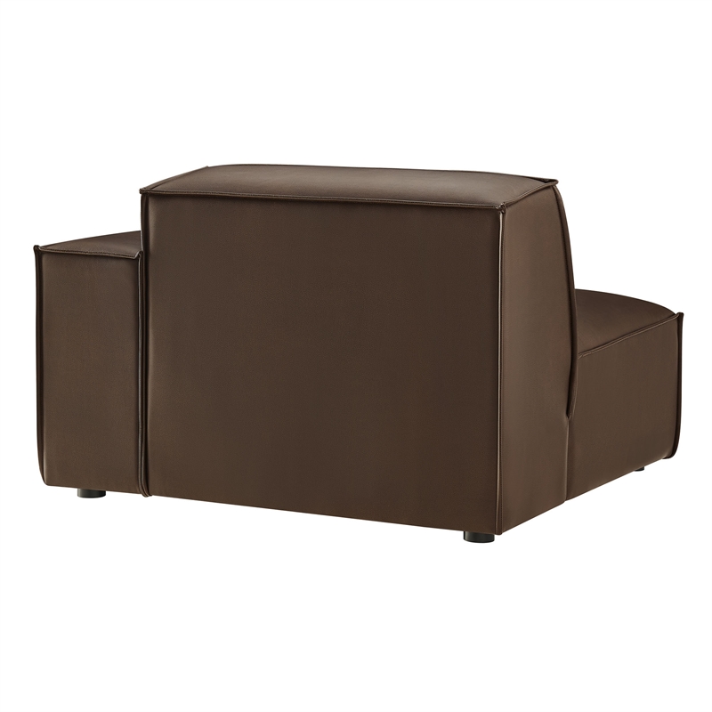 Restore Vegan Leather Right-Facing Modular Lounge Chair in Espresso