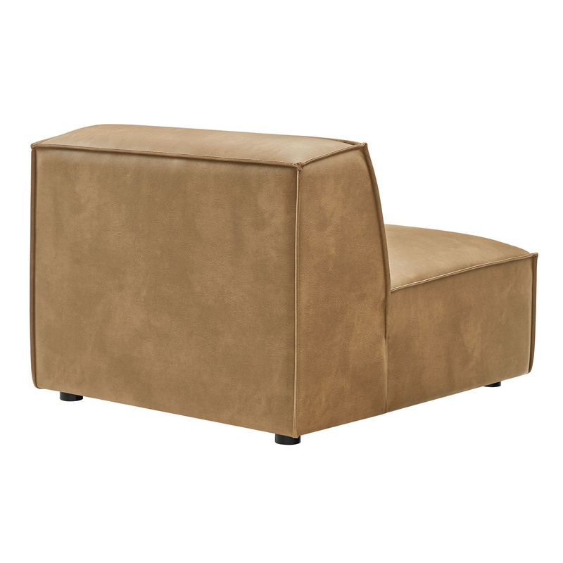 Restore Vegan Leather Armless Modular Chair in Toast