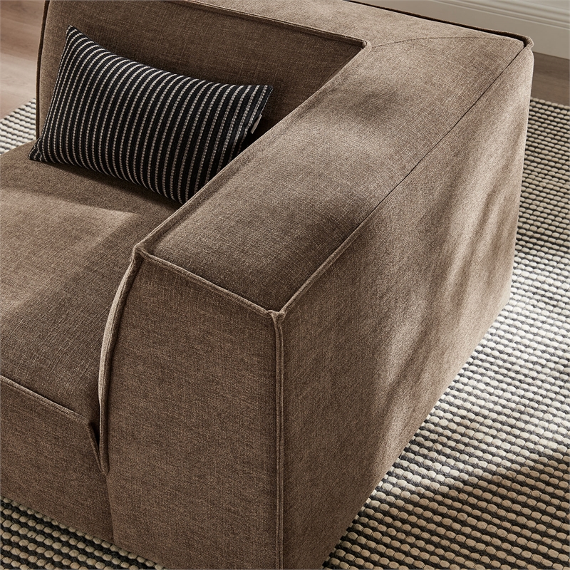 Restore Performance Fabric Upholstered Modular Corner Chair in Mocha