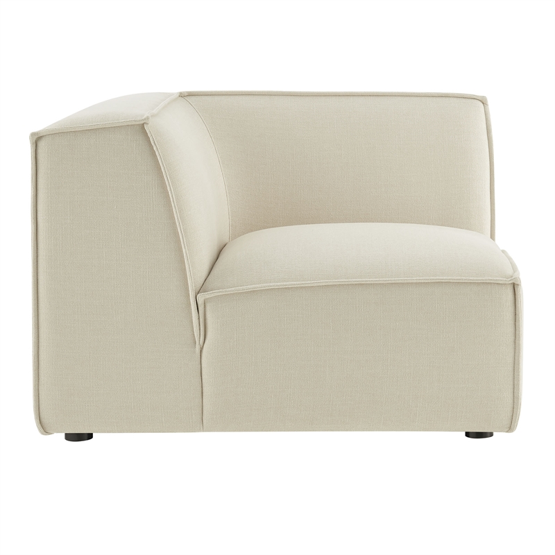 Restore Performance Fabric Upholstered Modular Corner Chair in Ecru
