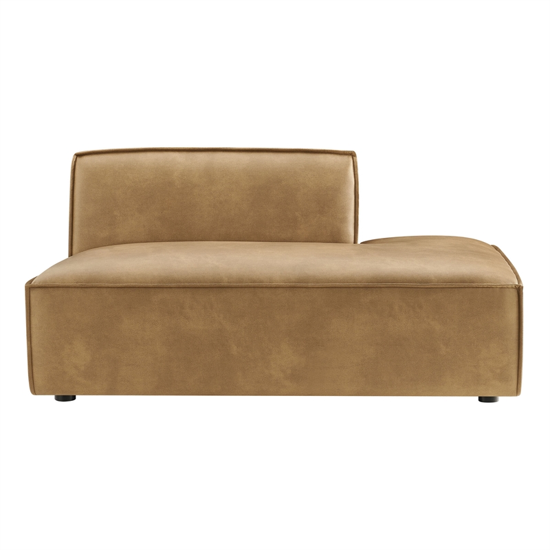 Restore Vegan Leather Right-Facing Armless Modular Chaise in Toast