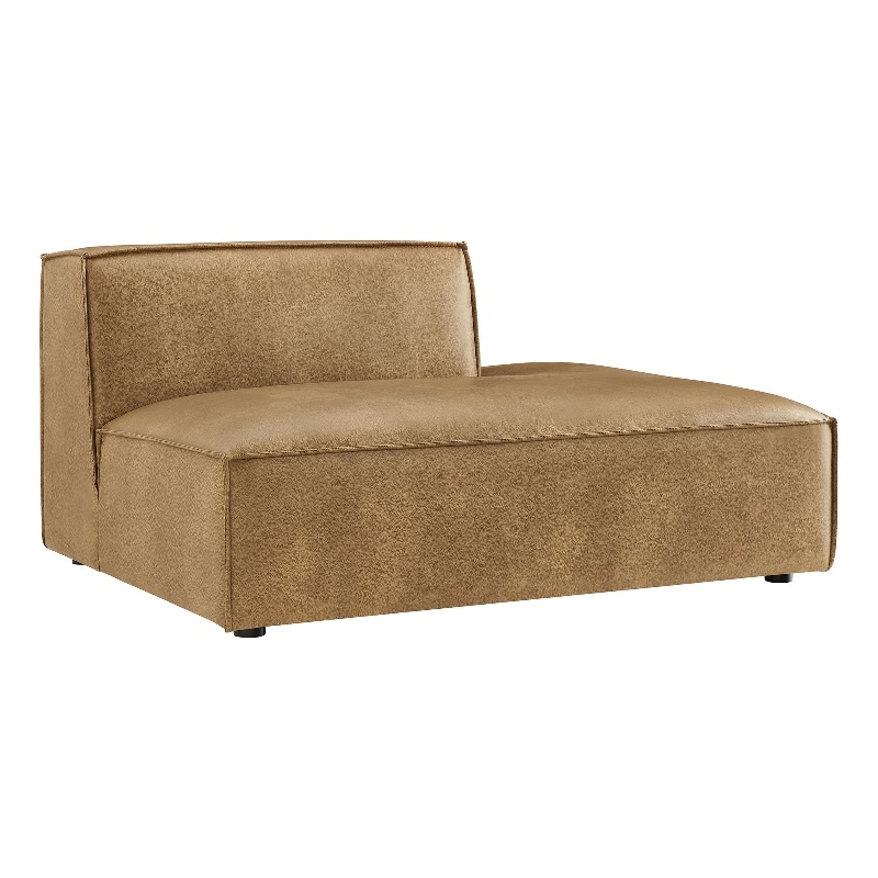Restore Vegan Leather Right-Facing Armless Modular Chaise in Toast