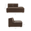 Restore Vegan Leather Right-Facing Armless Modular Chaise in Espresso