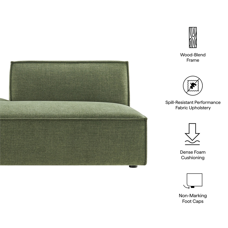 Restore Performance Fabric Upholstered Left-Facing Armless Modular Chaise