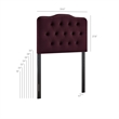 Annabel Stain-Resistant Performance Velvet Twin Headboard in Mulberry