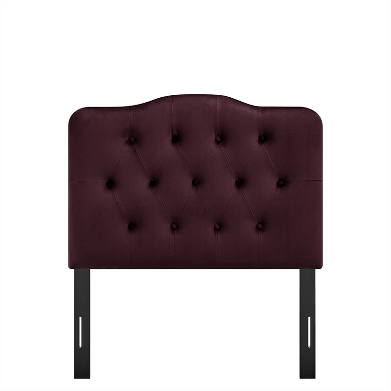 Annabel Stain-Resistant Performance Velvet Twin Headboard in Mulberry