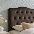 Annabel Stain-Resistant Performance Velvet Twin Headboard in Chocolate Brown