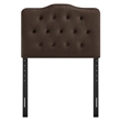 Annabel Stain-Resistant Performance Velvet Twin Headboard in Chocolate Brown
