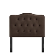 Annabel Stain-Resistant Performance Velvet Twin Headboard in Chocolate Brown