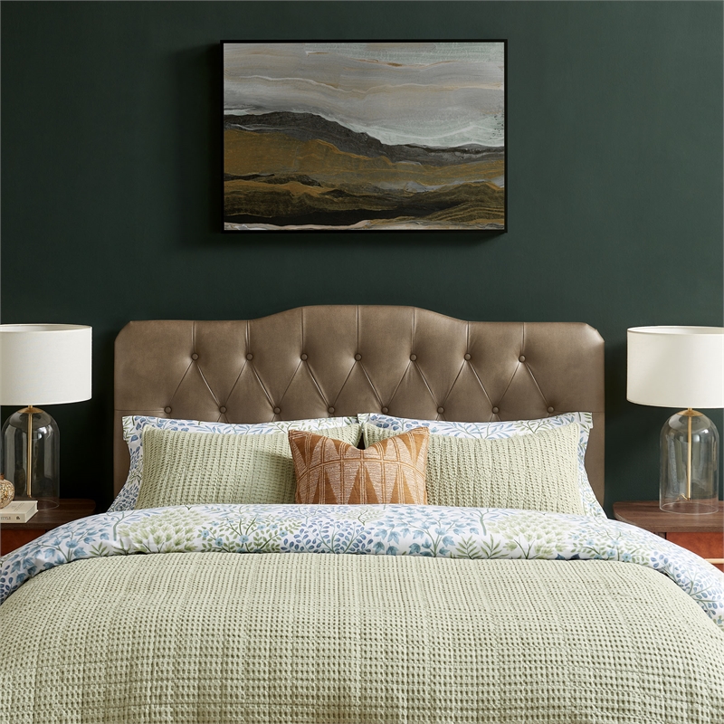 Annabel Vegan Leather King Headboard in Mushroom