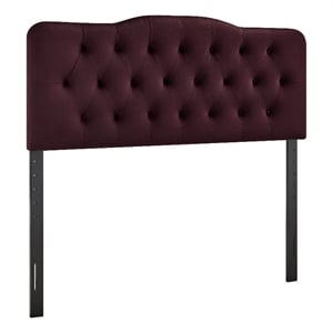 Annabel Stain-Resistant Performance Velvet King Headboard in Mulberry