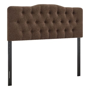 Annabel Premium Linen Blend Queen Headboard in Cocoa