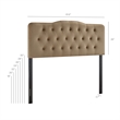Annabel Stain-Resistant Performance Velvet Queen Headboard in Taupe