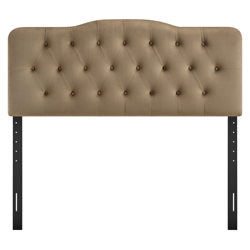 Annabel Stain-Resistant Performance Velvet Queen Headboard in Taupe