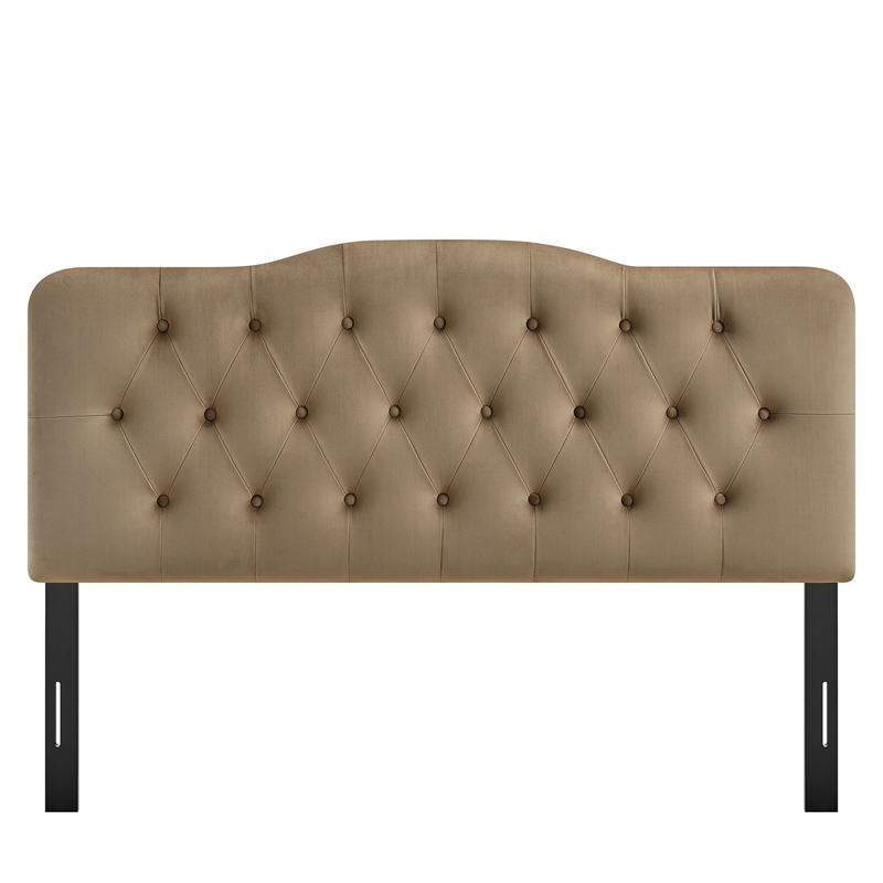 Annabel Stain-Resistant Performance Velvet Queen Headboard in Taupe