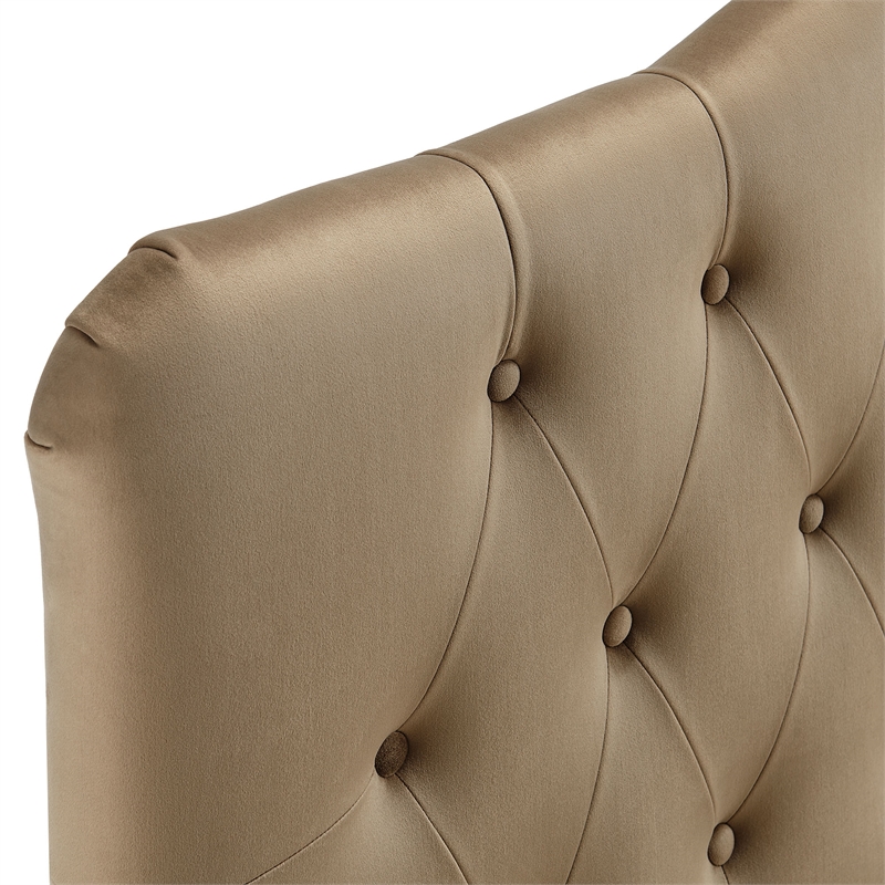 Annabel Stain-Resistant Performance Velvet Queen Headboard in Taupe