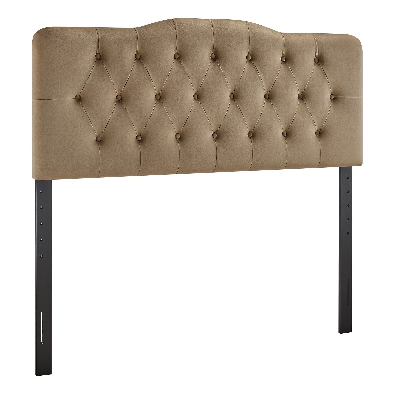Annabel Stain-Resistant Performance Velvet Queen Headboard in Taupe