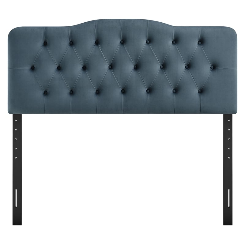 Annabel Stain-Resistant Performance Velvet Queen Headboard in Cadet Blue
