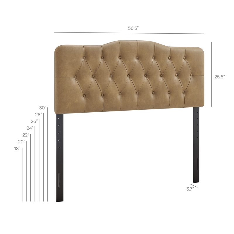 Annabel Vegan Leather Full Headboard in Toast