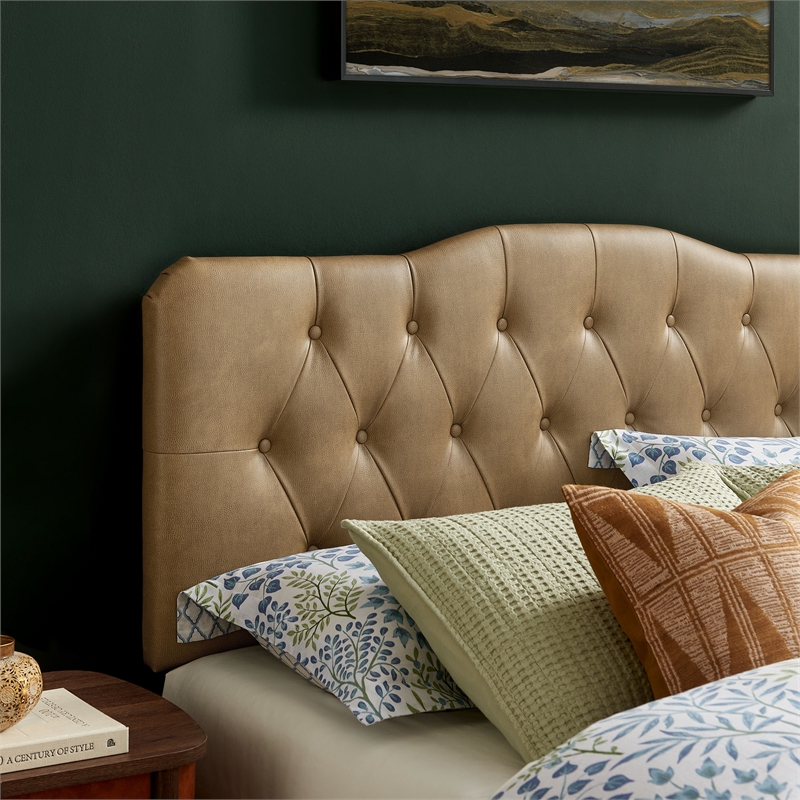 Annabel Vegan Leather Full Headboard in Toast