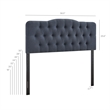 Annabel Premium Linen Blend Full Headboard in Denim