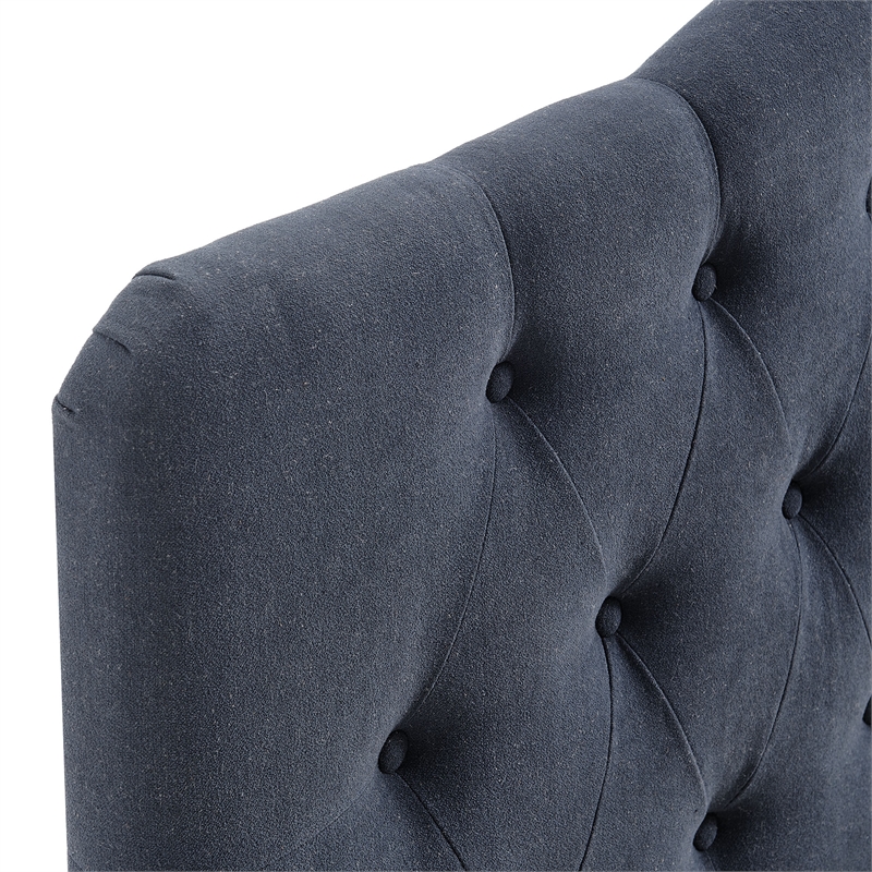Annabel Premium Linen Blend Full Headboard in Denim