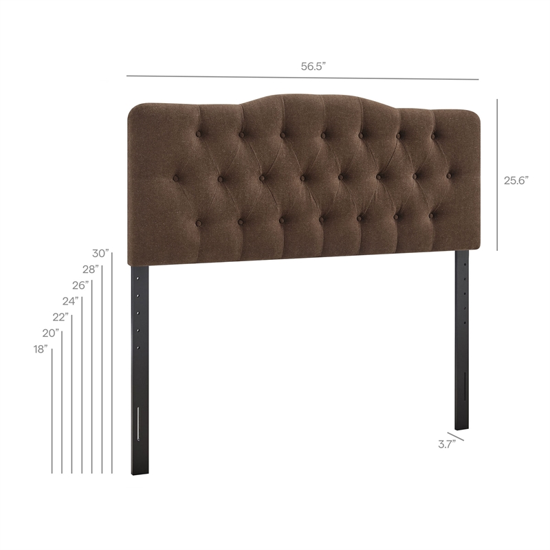 Annabel Premium Linen Blend Full Headboard in Cocoa