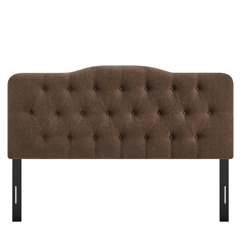 Annabel Premium Linen Blend Full Headboard in Cocoa