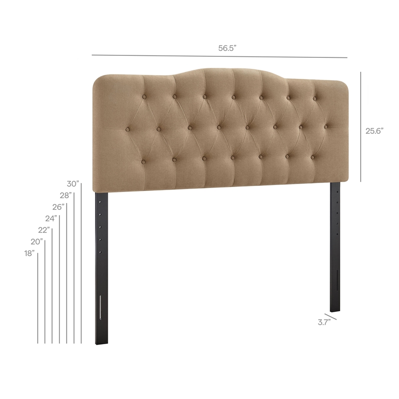 Annabel Premium Linen Blend Full Headboard in Almond