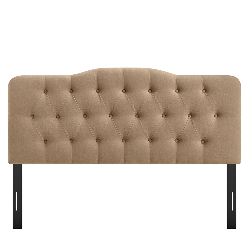 Annabel Premium Linen Blend Full Headboard in Almond