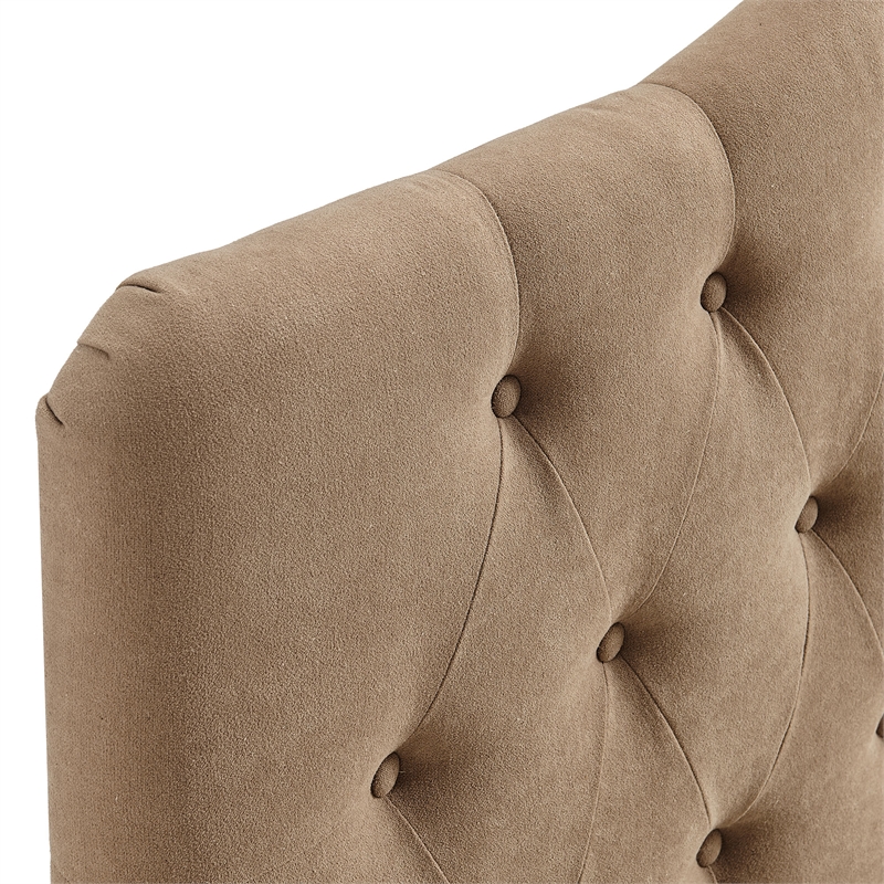 Annabel Premium Linen Blend Full Headboard in Almond