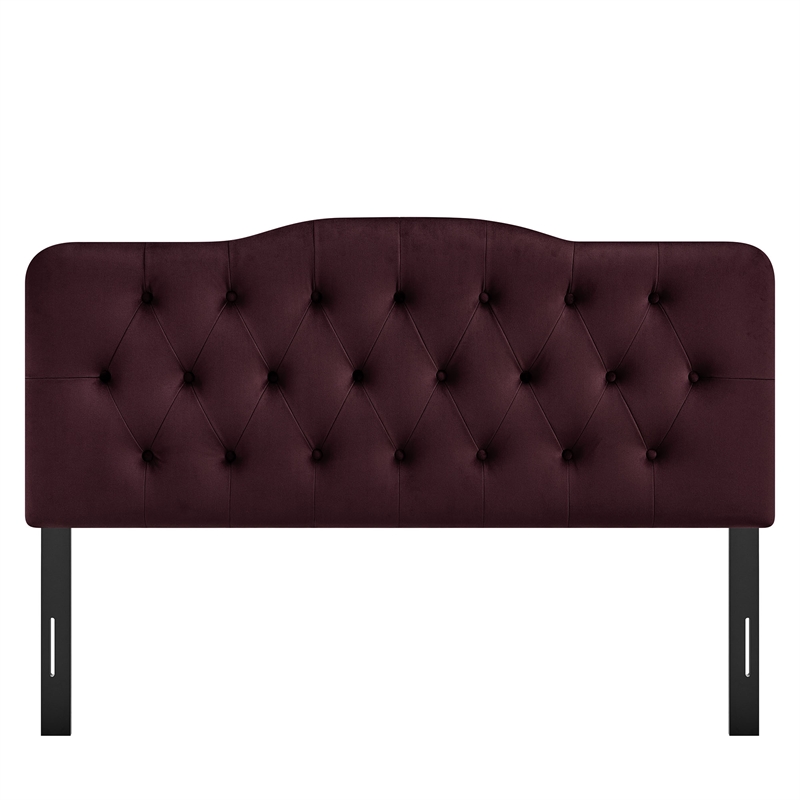 Annabel Stain-Resistant Performance Velvet Full Headboard in Mulberry
