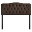 Annabel Stain-Resistant Performance Velvet Full Headboard in Chocolate Brown