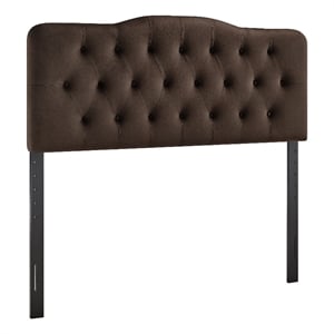 Annabel Stain-Resistant Performance Velvet Full Headboard in Chocolate Brown
