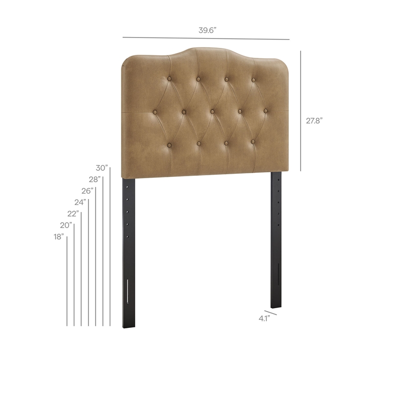 Annabel Faux Leather Twin Headboard in Toast